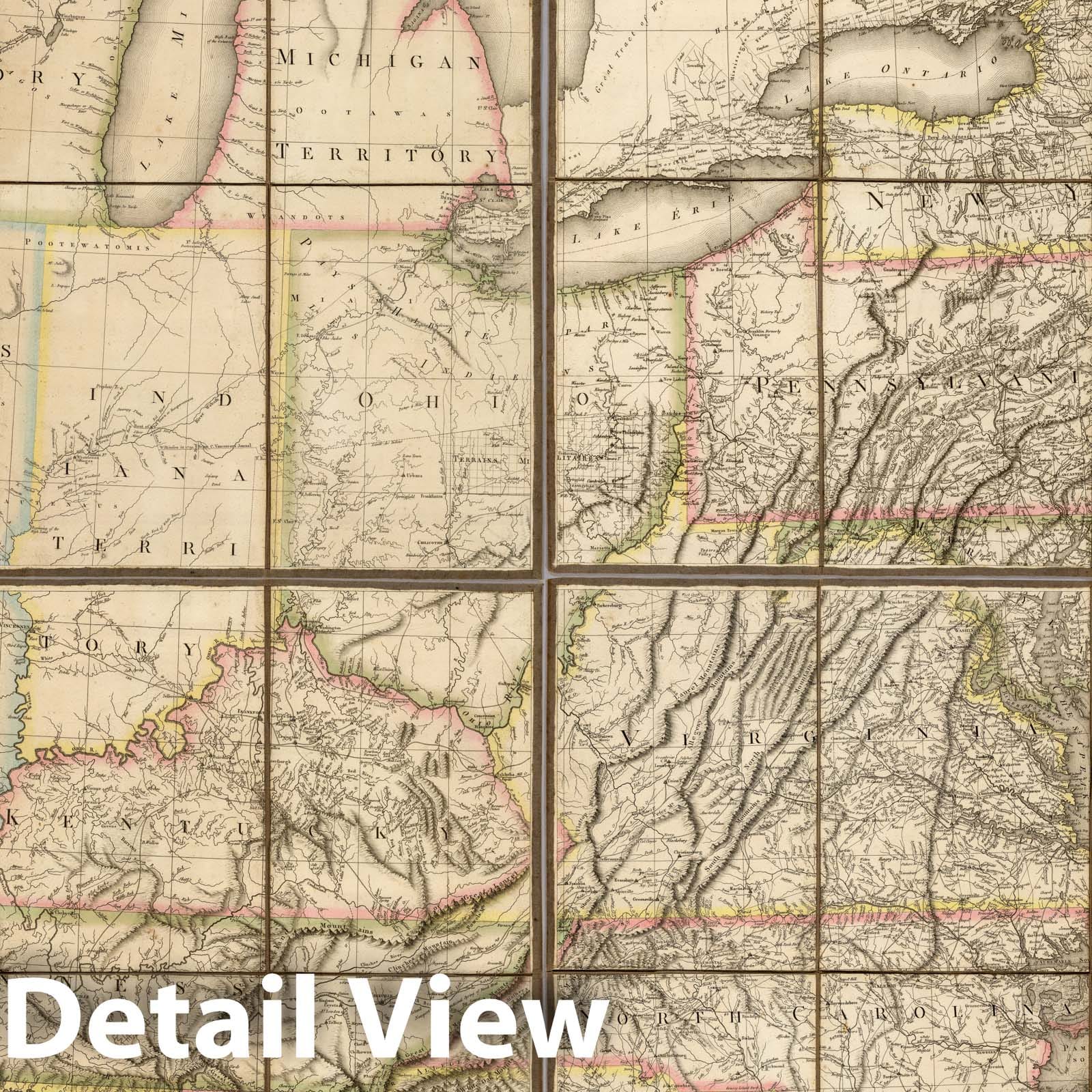 United States of North America - Road Map, 1818 - Historical Map Reproduction