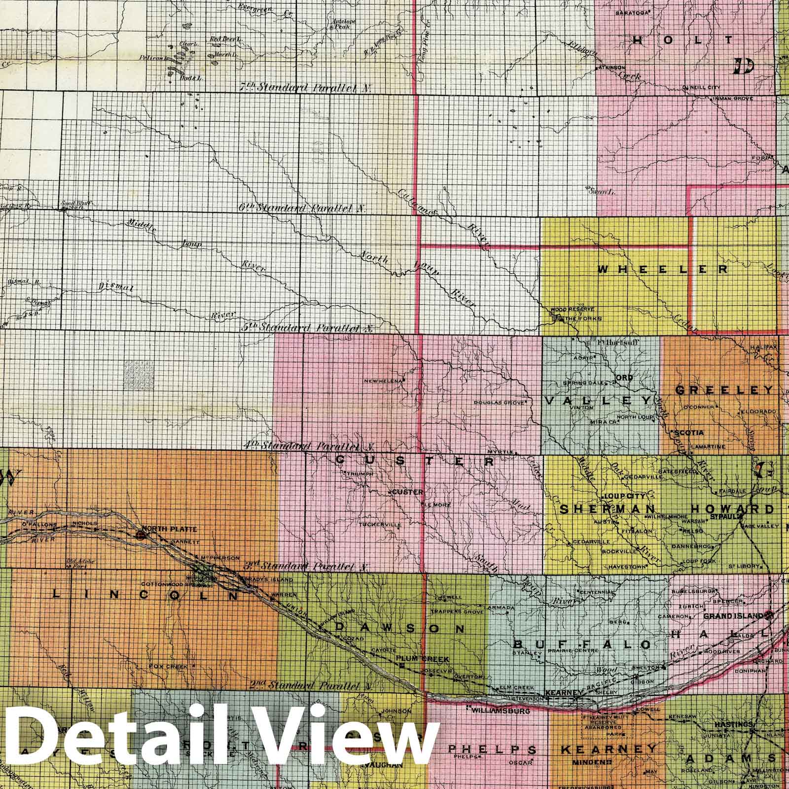 Nebraska 1880 Historical Map Print - State Journal Co. Pocket Map Reproduction