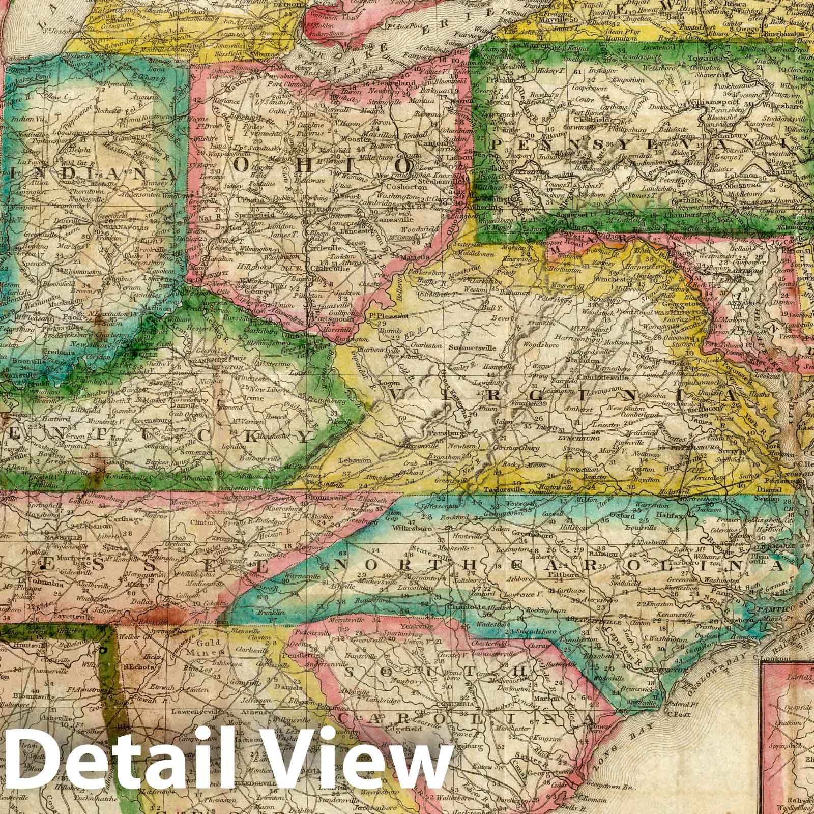 United States 1838 Map Print - Phelps & Ensign Traveller's Guide