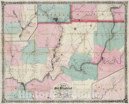 Historic Map : Map of The Oil District of Pennsylvania, 1865 v1
