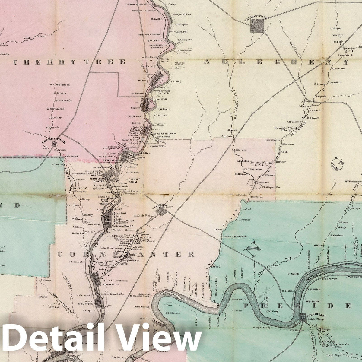 Oil District of Pennsylvania - Crawford, Venango and Warren Counties, 1865 Map Print