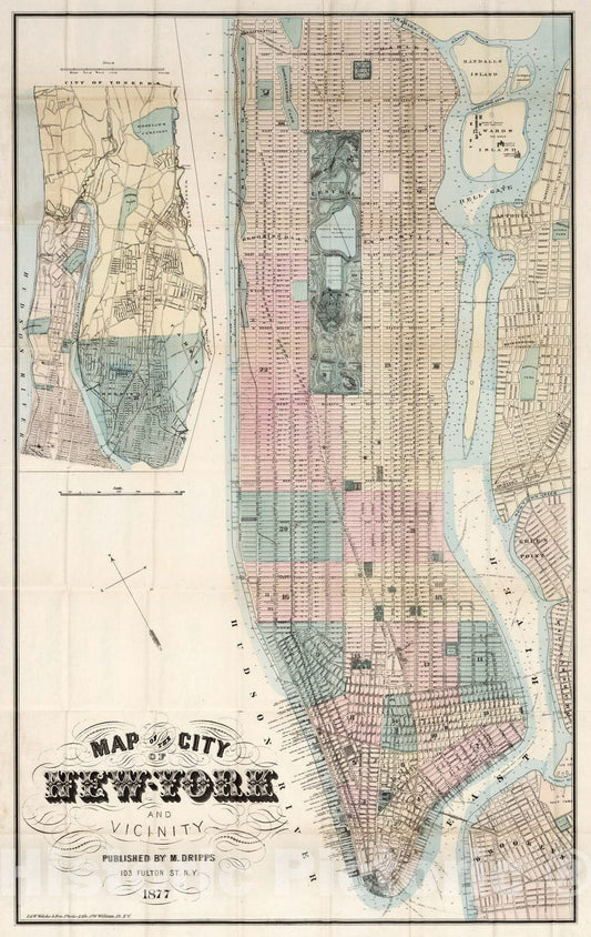 Historic Map : Pocket Map, New York And Vicinity 1877 - Vintage Wall Art