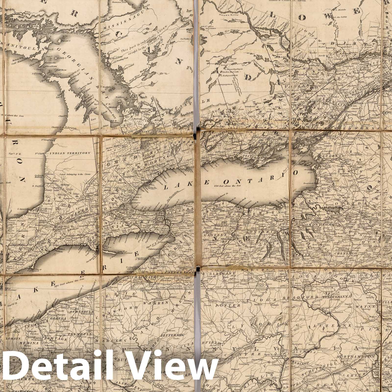 Canada and Northeastern United States - River Map, 1834 - Historical Map Reproduction