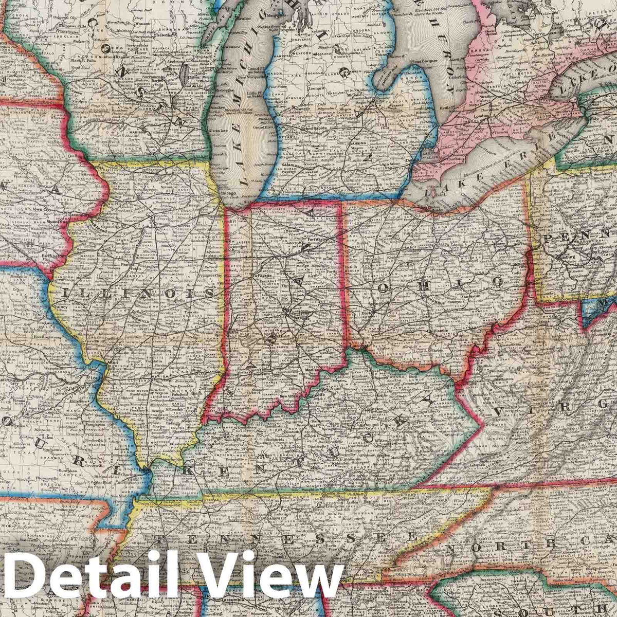 United States and Canada - Railroad Map, 1862 - Historical Map Print