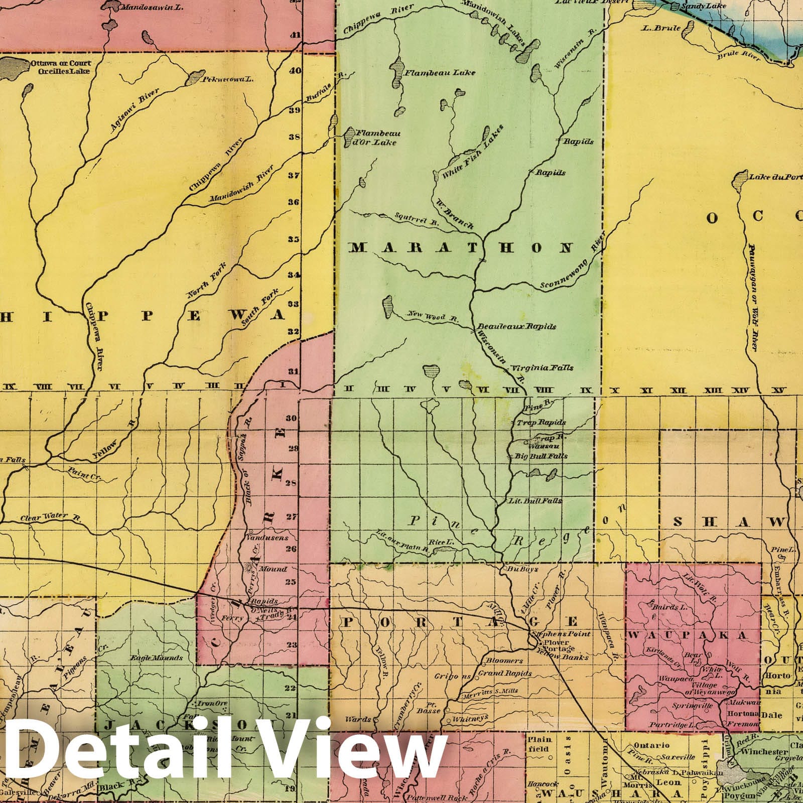 Wisconsin 1855 Topographic Map Print - Morse Cerographic Reproduction