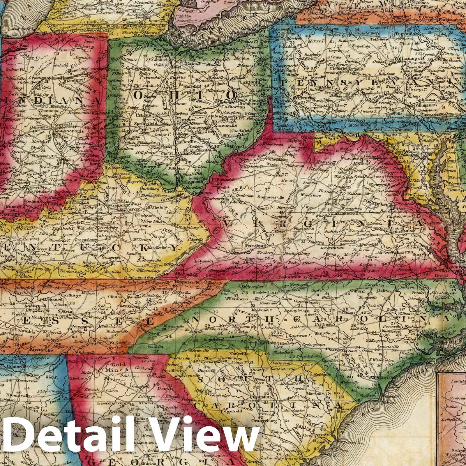United States - Railroad Map, 1843 - Historical Map Print