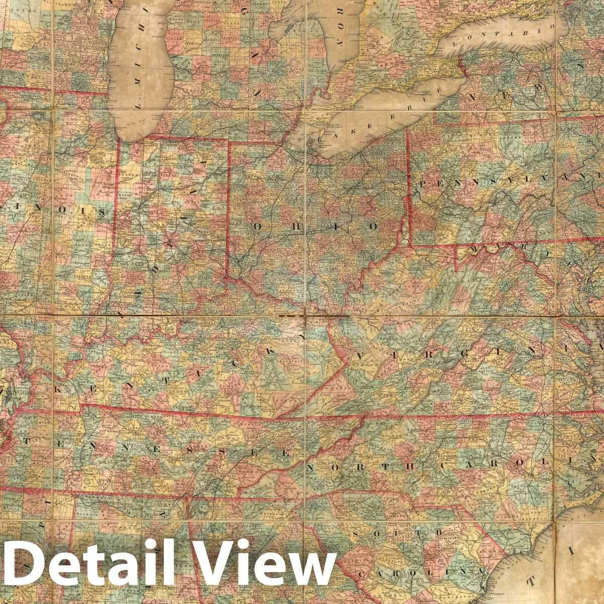 United States and Canada - Railroad Map, 1852 - Historical Map Print