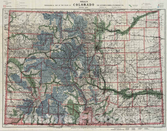 Historic Map : Pocket Map, Colorado 1906 - Vintage Wall Art