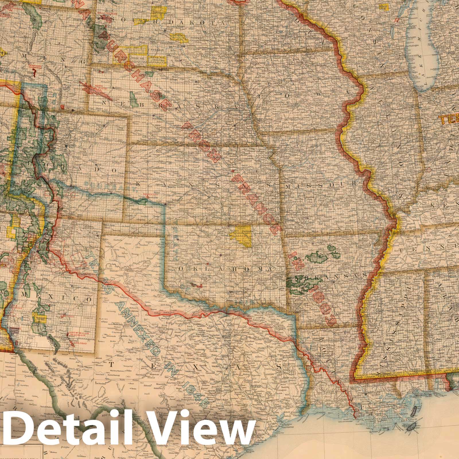 United States Including Territories and Insular Possessions - Railroad Map, 1913
