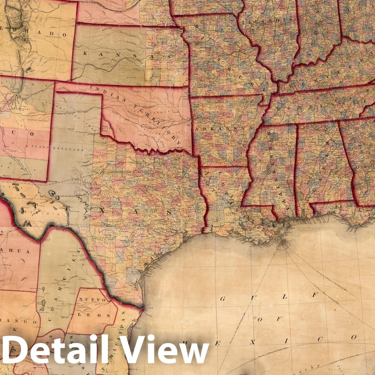 United States - Military Map, 1861 - Hand-Colored Historical Map Print