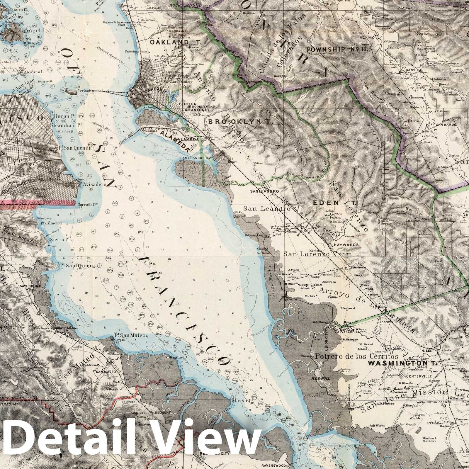 San Francisco Bay Region, California - Geologic Map, 1873