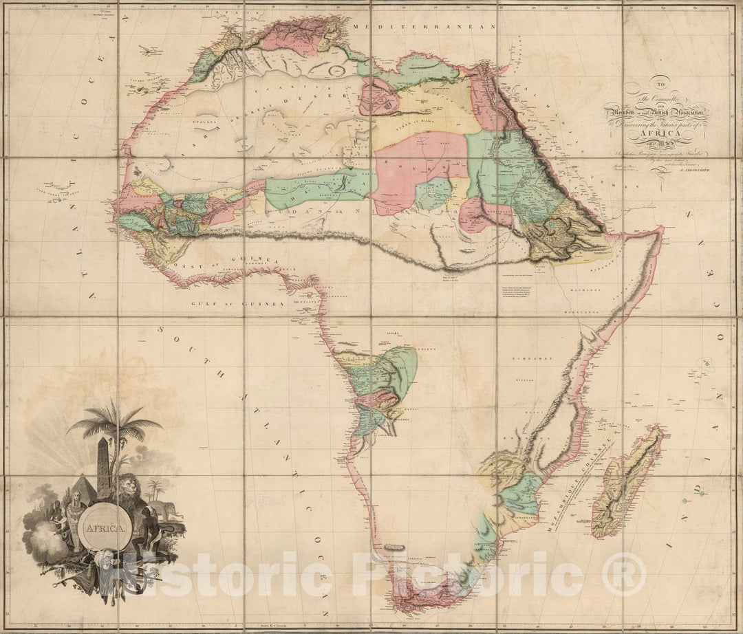 Historic Map : Case Map, Africa 1802 - Vintage Wall Art