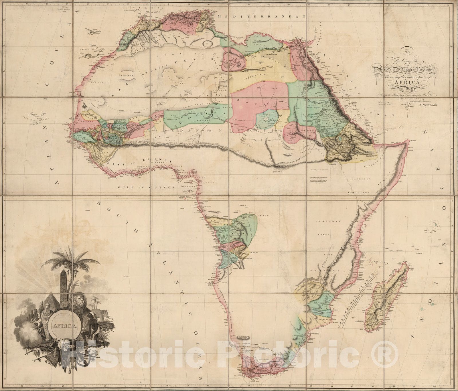 Historic Map : Case Map, Africa 1802 - Vintage Wall Art