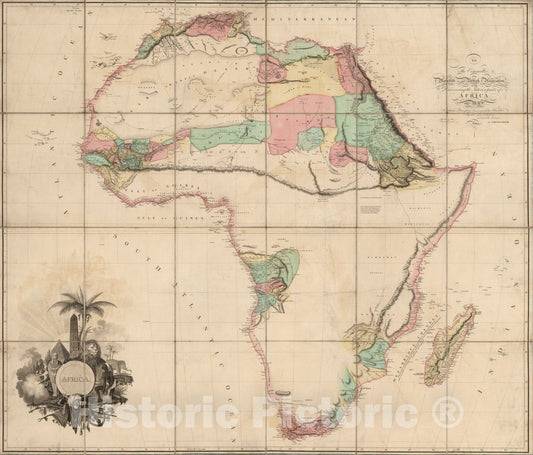 Historic Map : Case Map, Africa 1802 - Vintage Wall Art