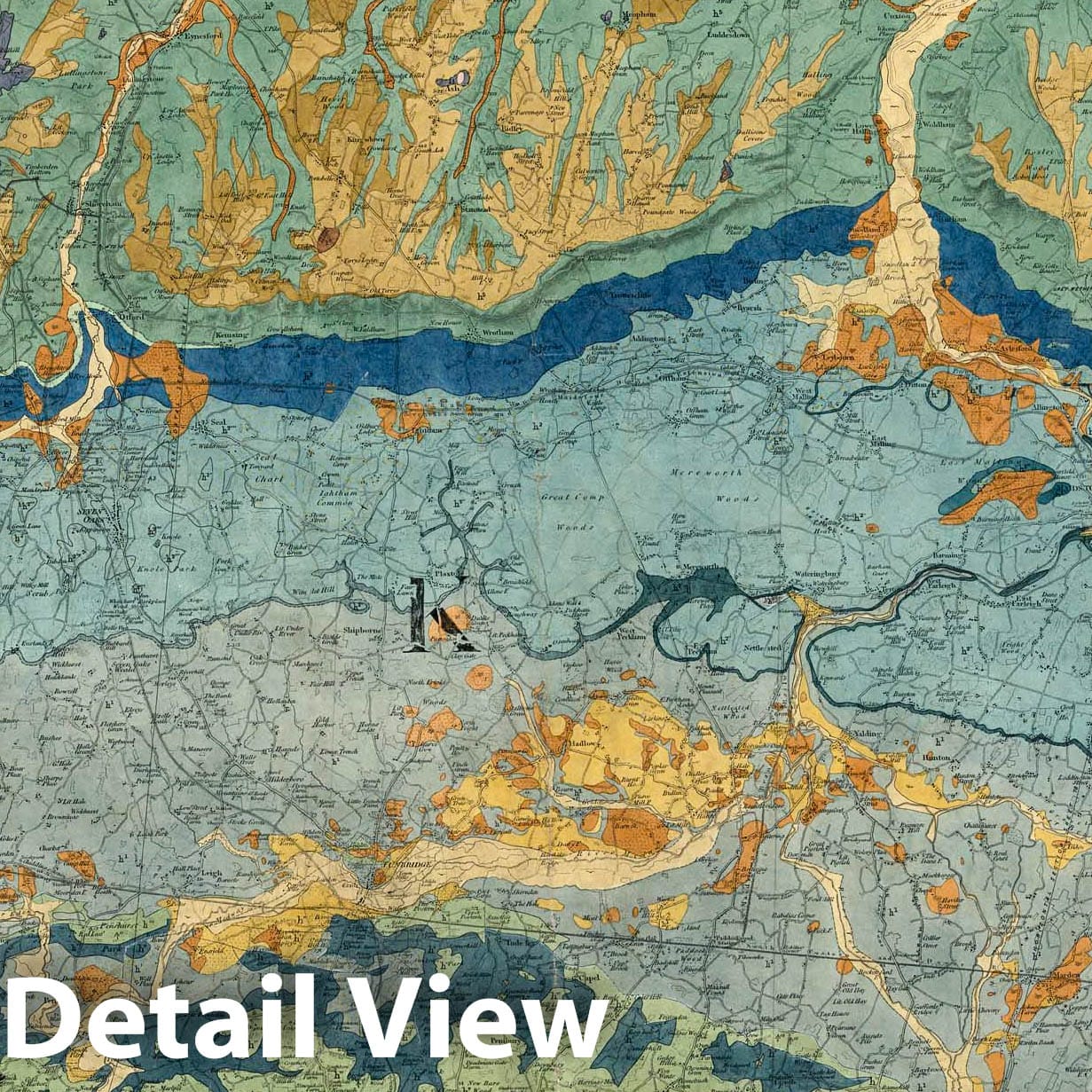 Maidstone - Railroad Map, 1889 - Historical Map Reproduction