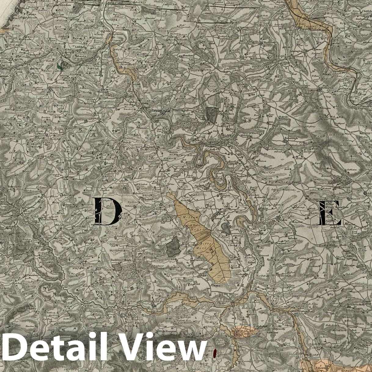 Bideford - Railroad Map, 1889 - Ordnance Survey Geological Print