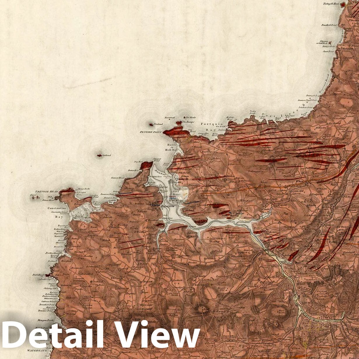 Camelford - Railroad Map, 1866 - Ordnance Survey Historical Map Print