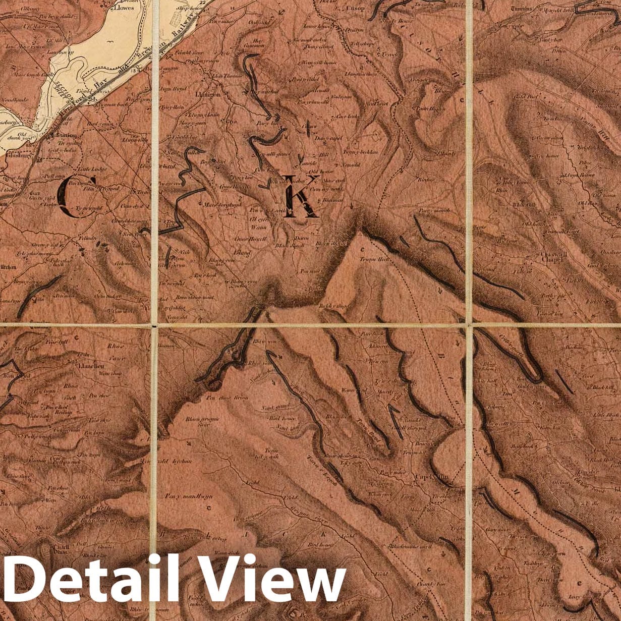 Brecon, Northeast Quadrant - Geological Map, 1850