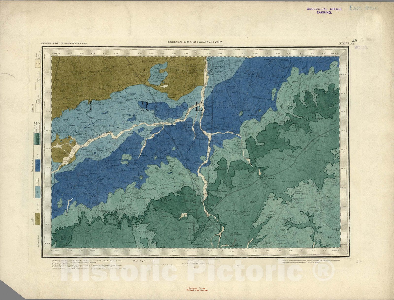 Historic Map : Geologic Atlas Map, 46. Woburn, NE Quad. 1891 - Vintage Wall Art