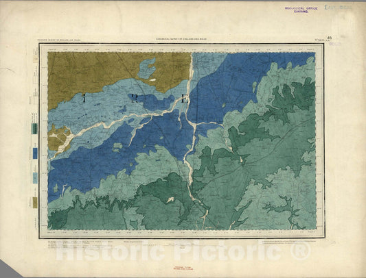 Historic Map : Geologic Atlas Map, 46. Woburn, NE Quad. 1891 - Vintage Wall Art