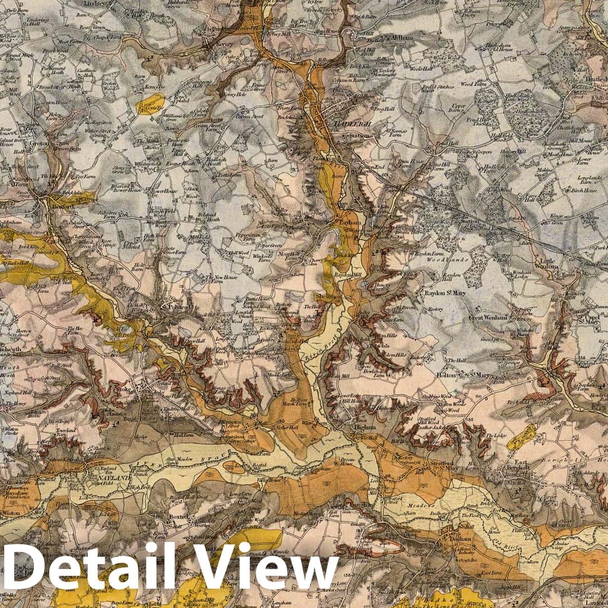 Manningtree, Colchester NW Quadrant - Geological Map, 1882