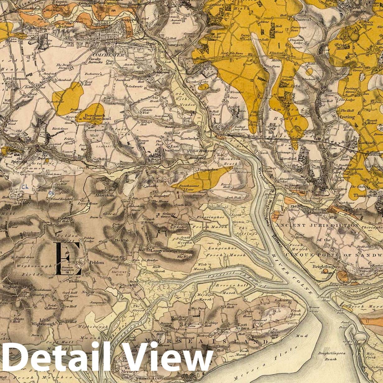 Colchester, SW Quad, England - Geological Map, 1883