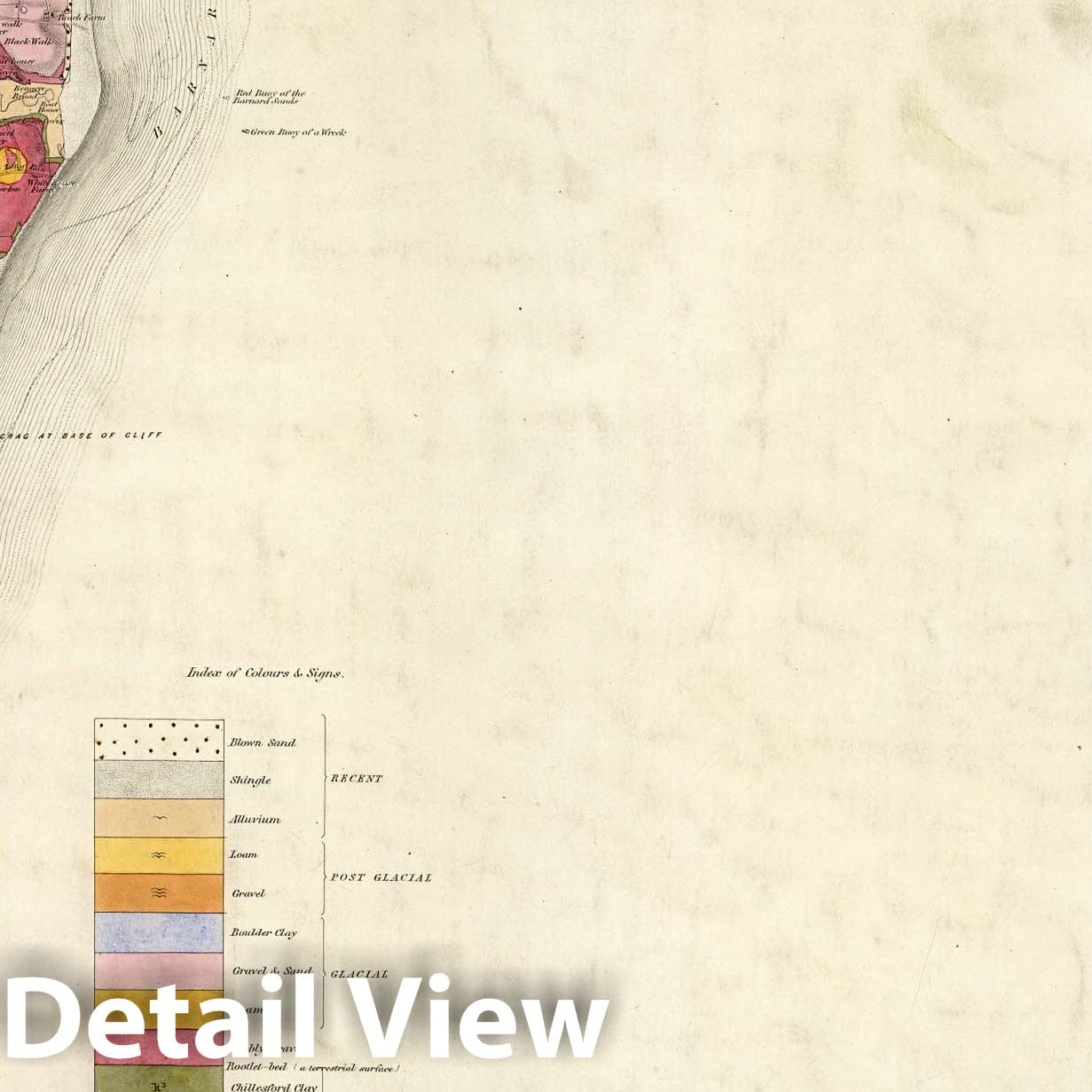 Southwold and Dunwich, Northwest Quadrant - Geological Map, 1885