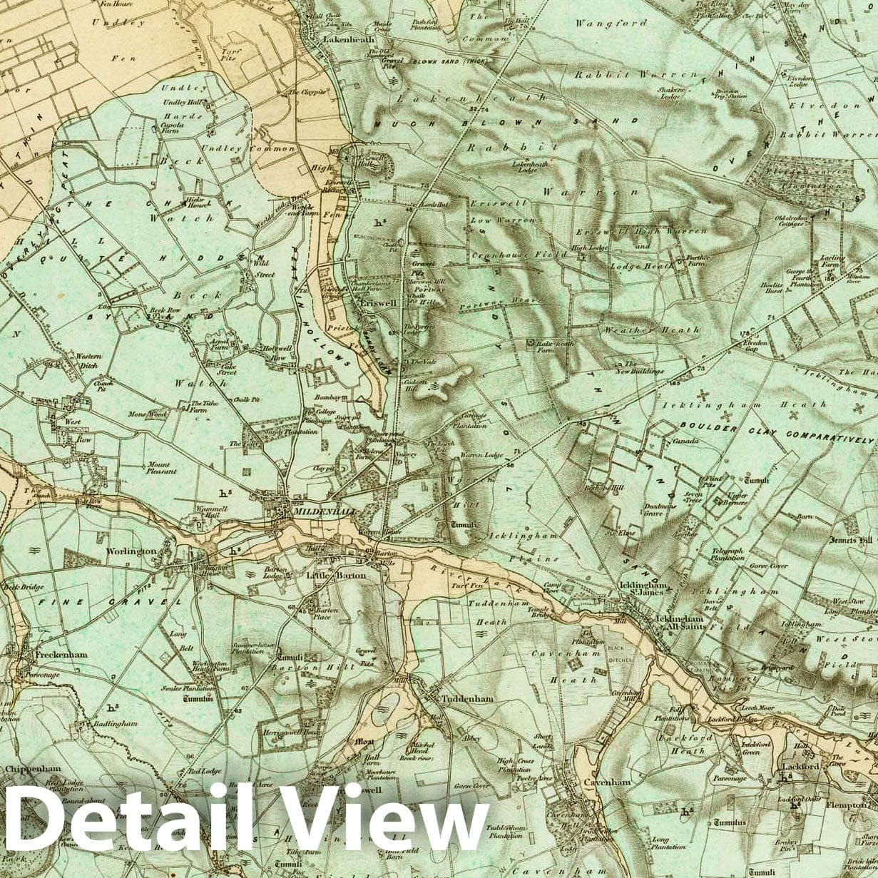 Cambridge, England - NE Quad, 1883 Geological Map Print