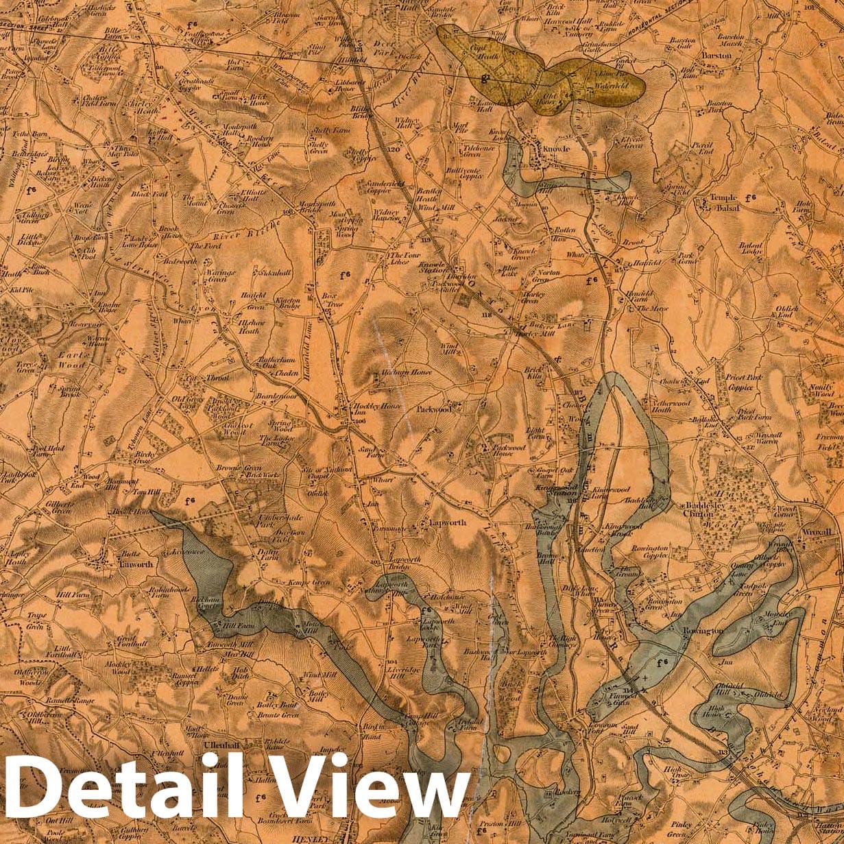 Henley in Arden, Worcester - Geological Survey, 1880 Historical Map Print
