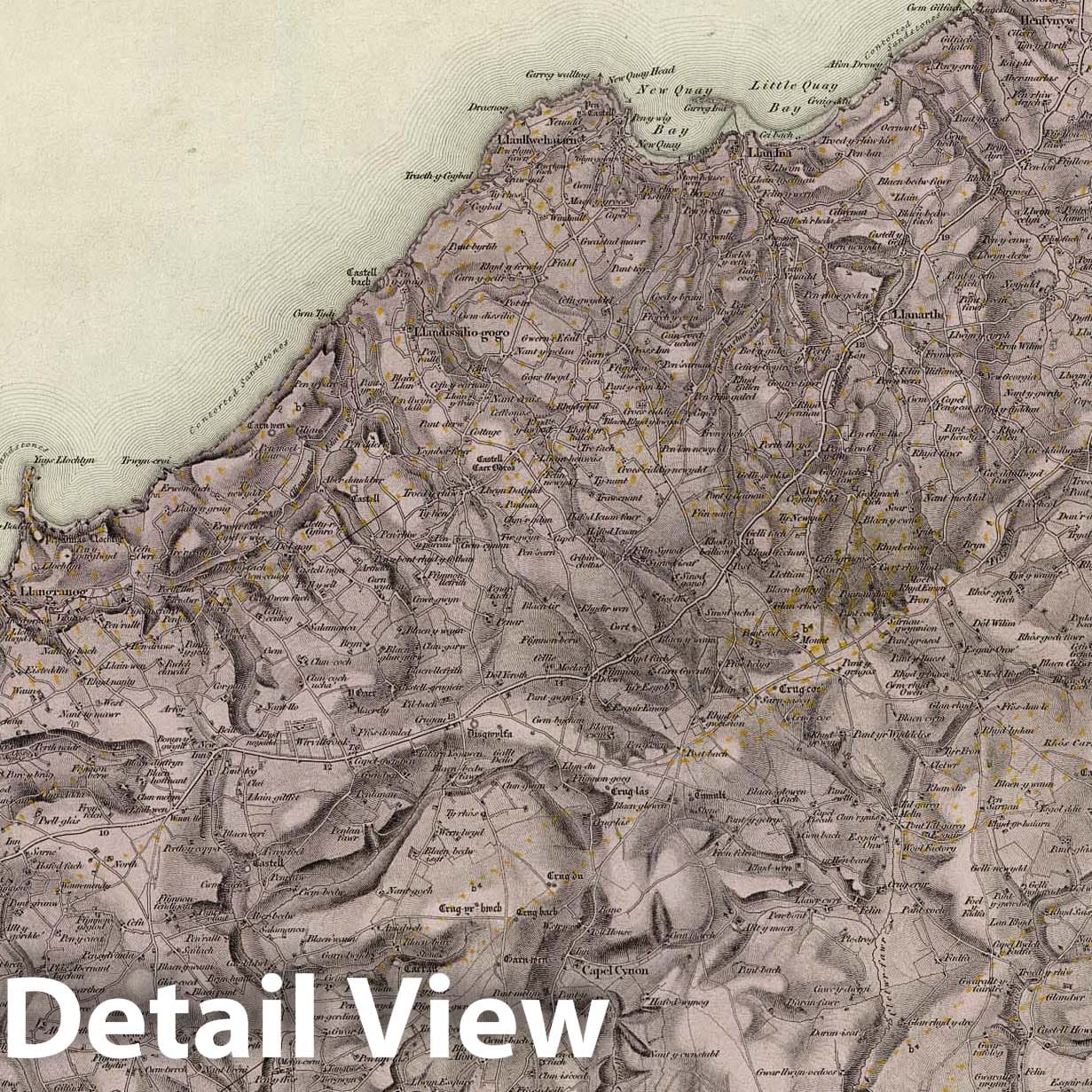 Tregaron, SW Quad, Wales - Geological Map, 1848 - Historical Map Print