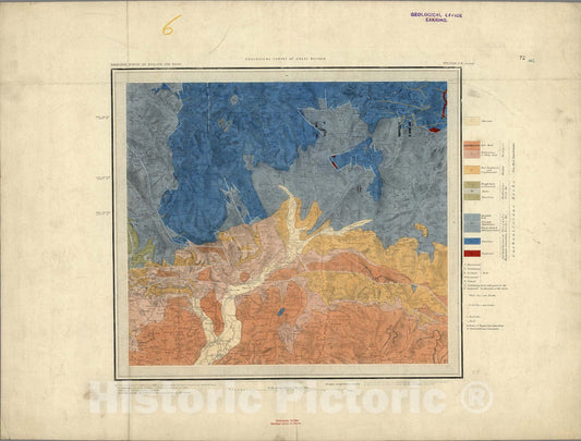 Historic Map : Geologic Atlas Map, 72. Stafford, NE Quad. 1868 - Vintage Wall Art
