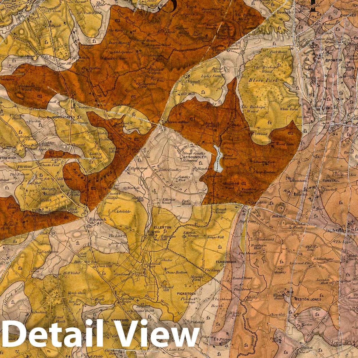 Market Drayton, England - Geological Map, 1867