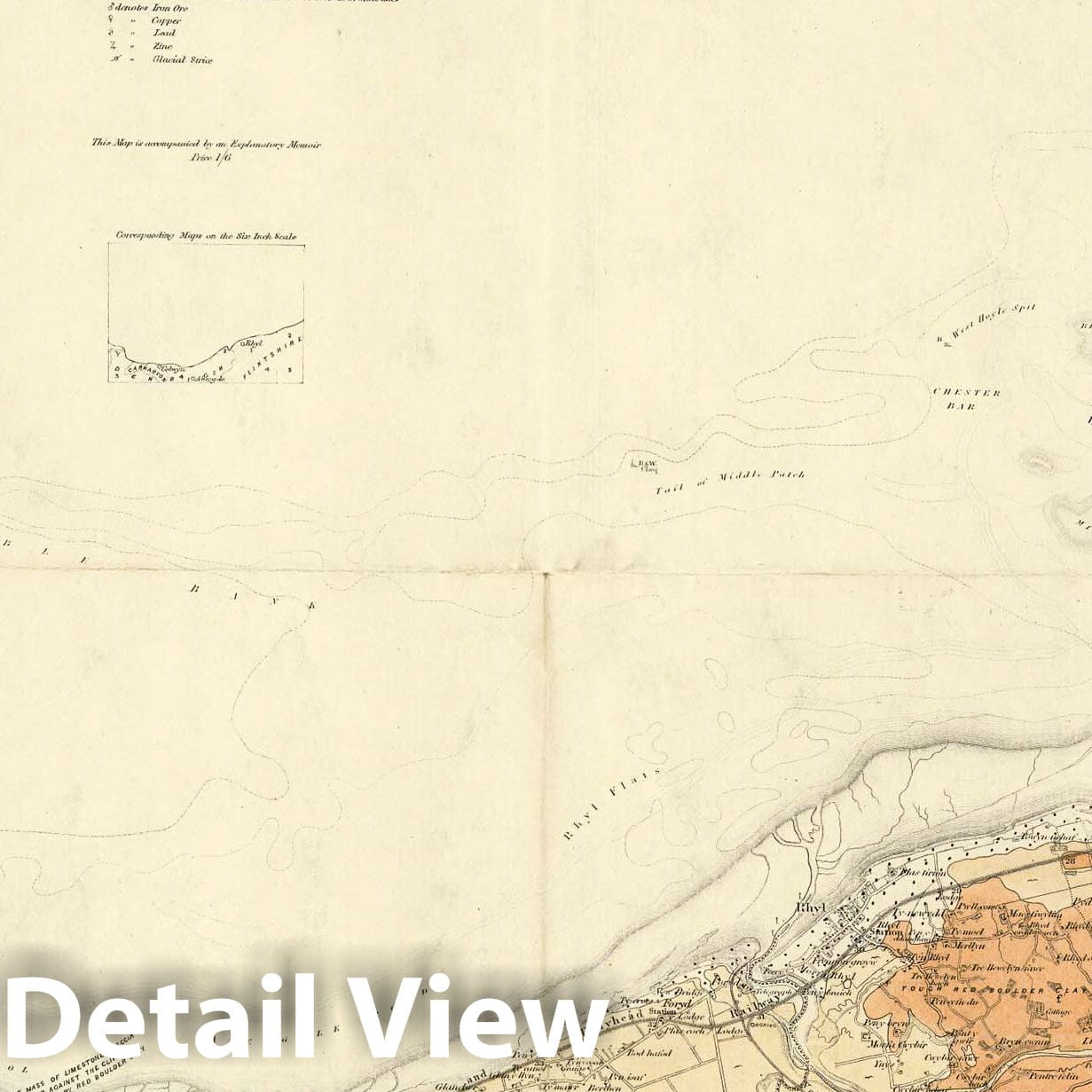 Denbigh, NW Quad., England - Geological Map, 1885