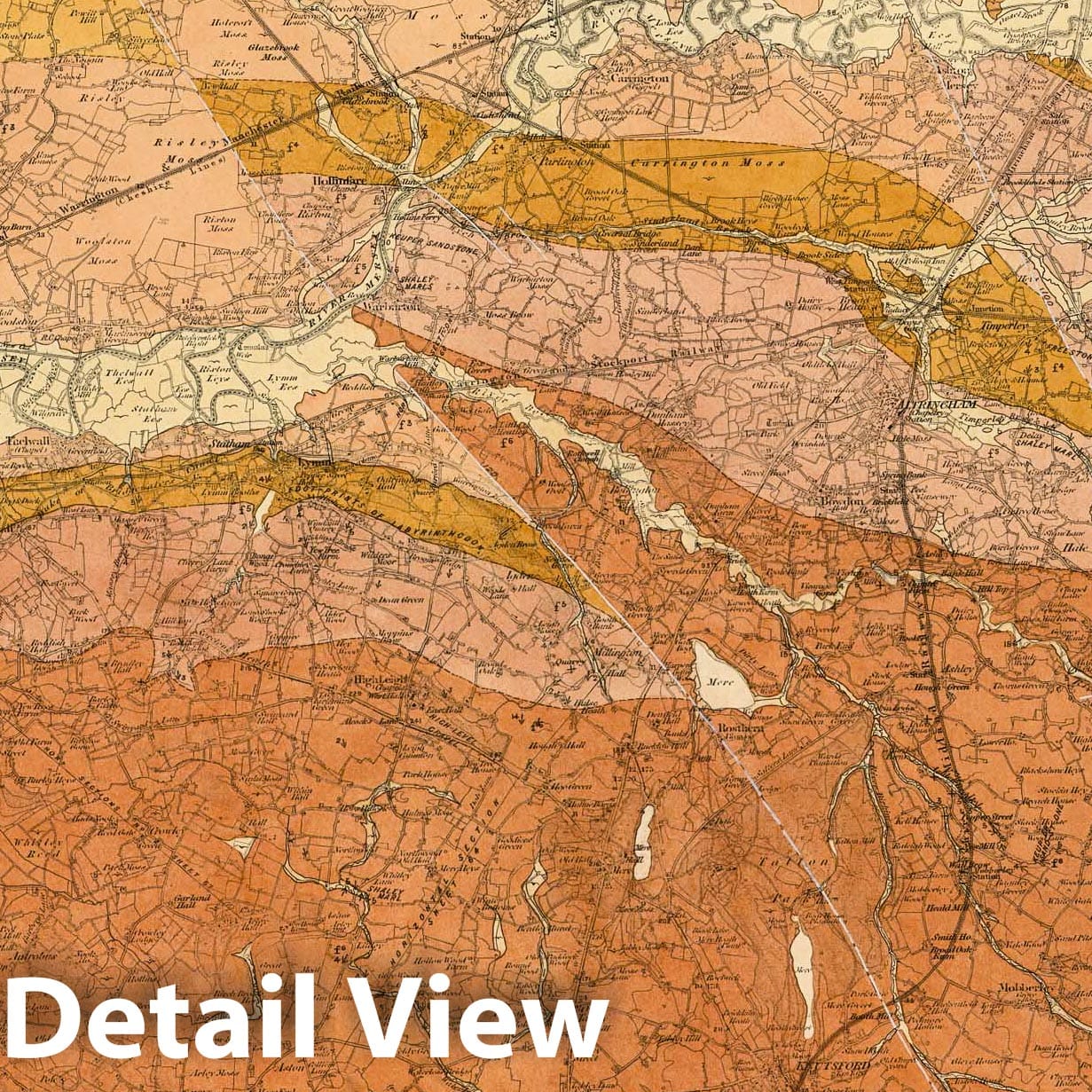 Northwich, NE Quad, England - Geological Map, 1888