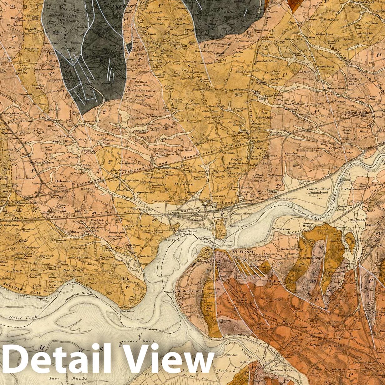 Northwich, NW Quad, England - Geological Map, 1892 - Historical Map Print