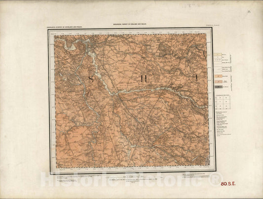 Historic Map : Geologic Atlas Map, 80. Northwich, SE Quad. 1889 - Vintage Wall Art