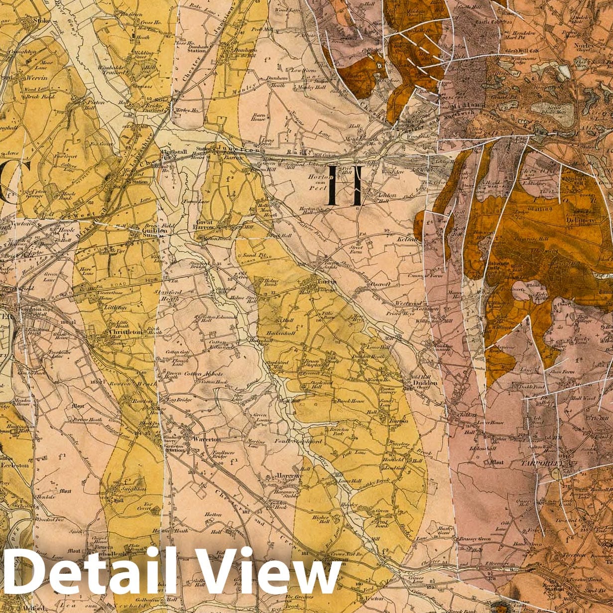 Northwich, SW Quad, England - Geological Map, 1882