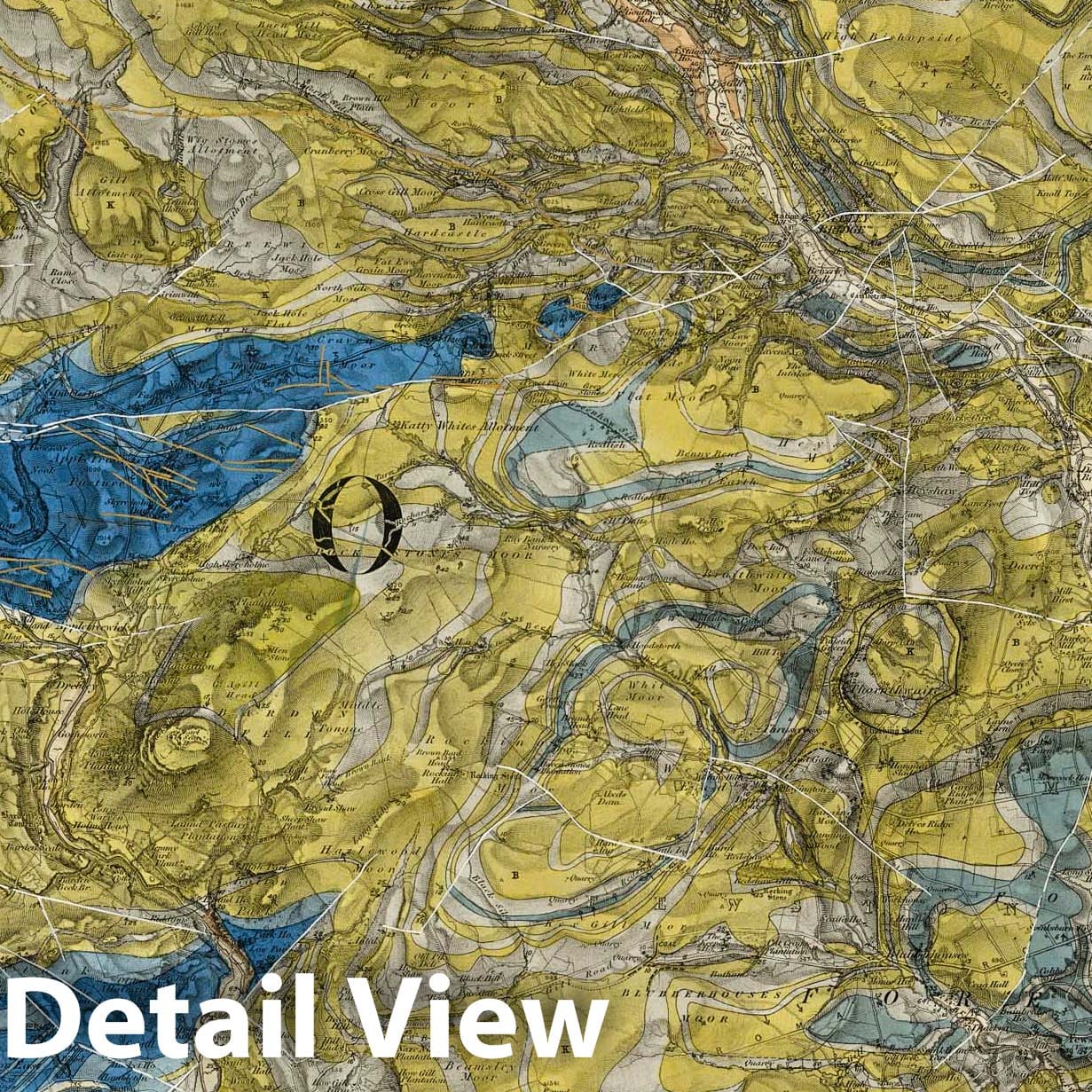 Skipton, NE Quad., England - Geological Map, 1889 - Historic Map Print
