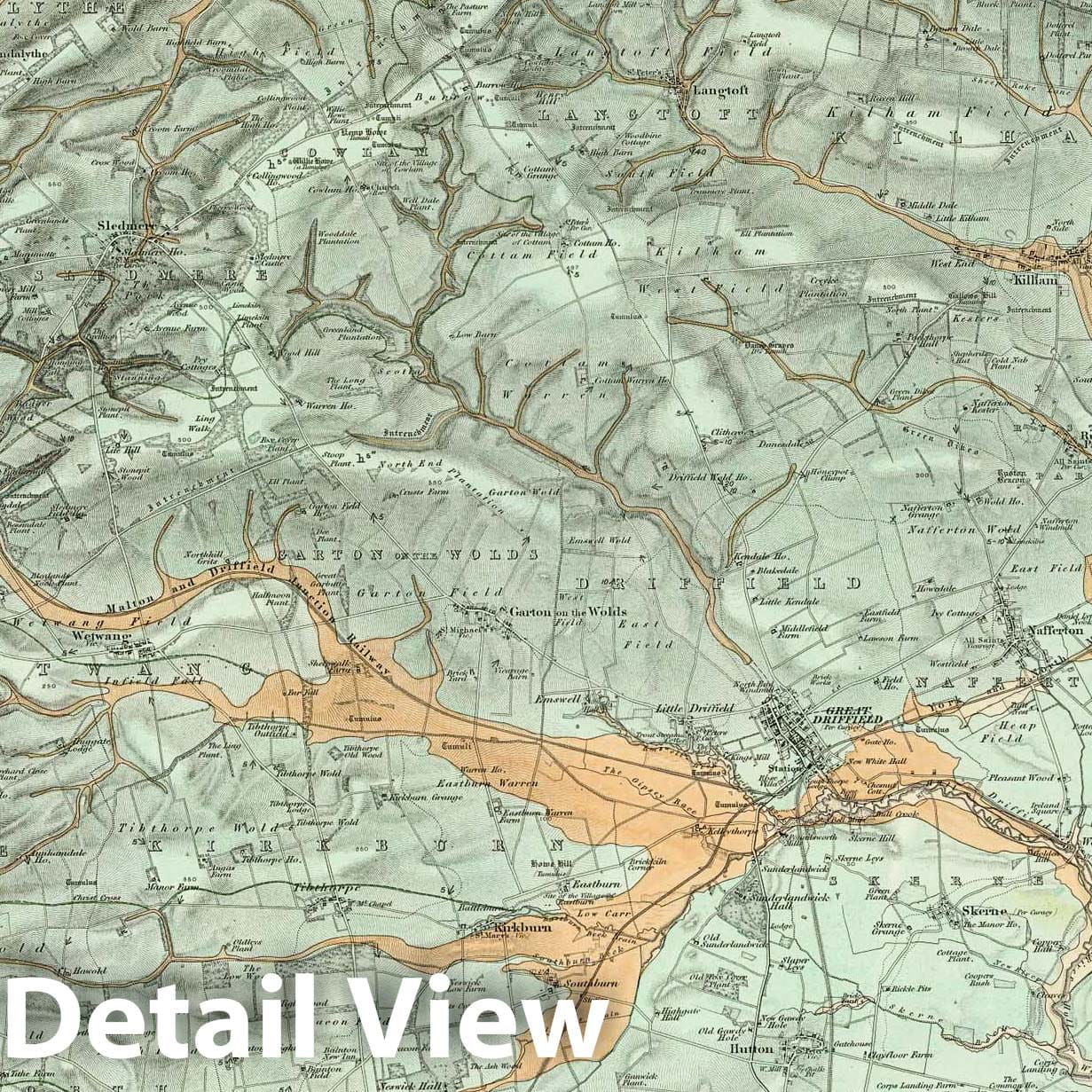 Great Driffield, Beverley - Geological Map, 1890 - Historical Map Print