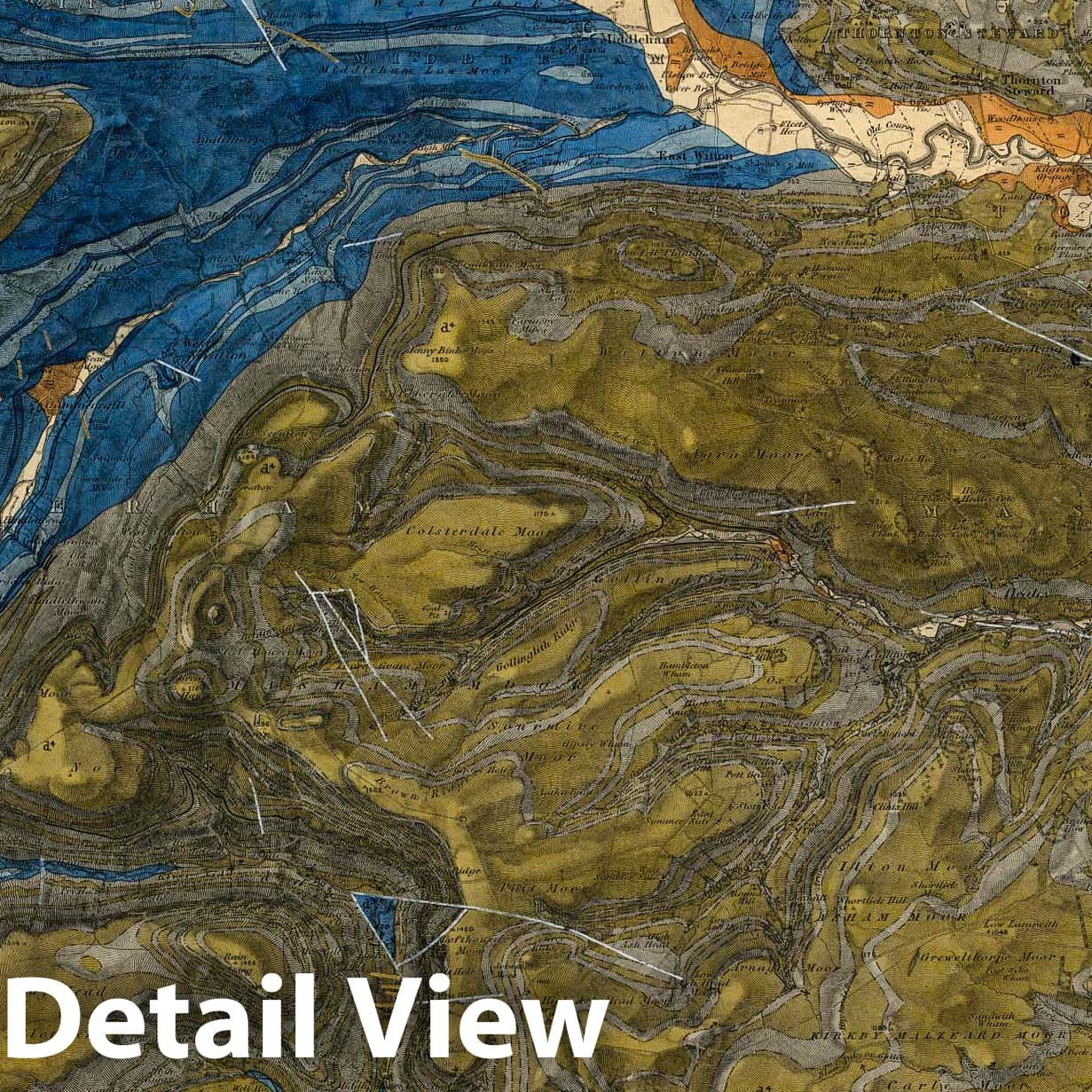 Richmond, SE Quad, England - Geological Map, 1879 - Ordnance Survey