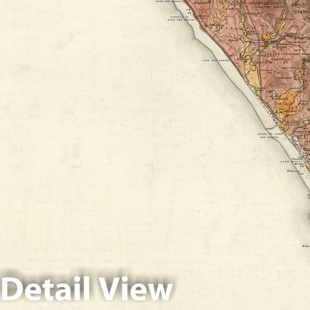 Ravenglass, N Quad, England - Geological Map, 1891