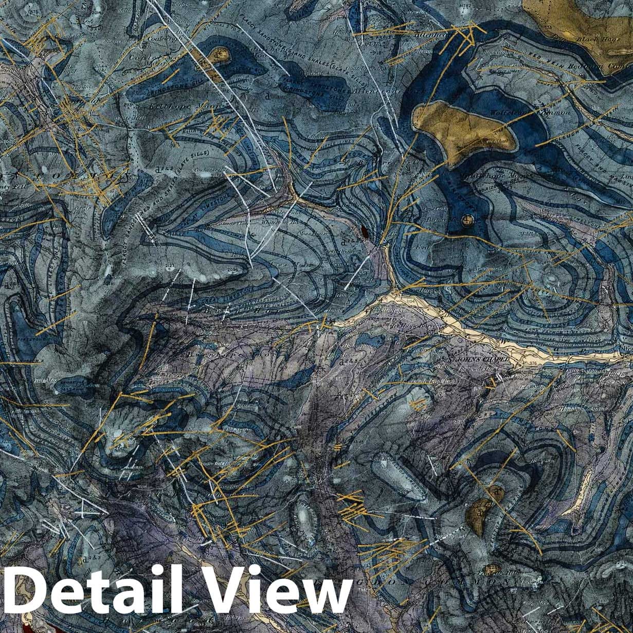 Keswick, Cockermouth, England - Geological Map, 1875
