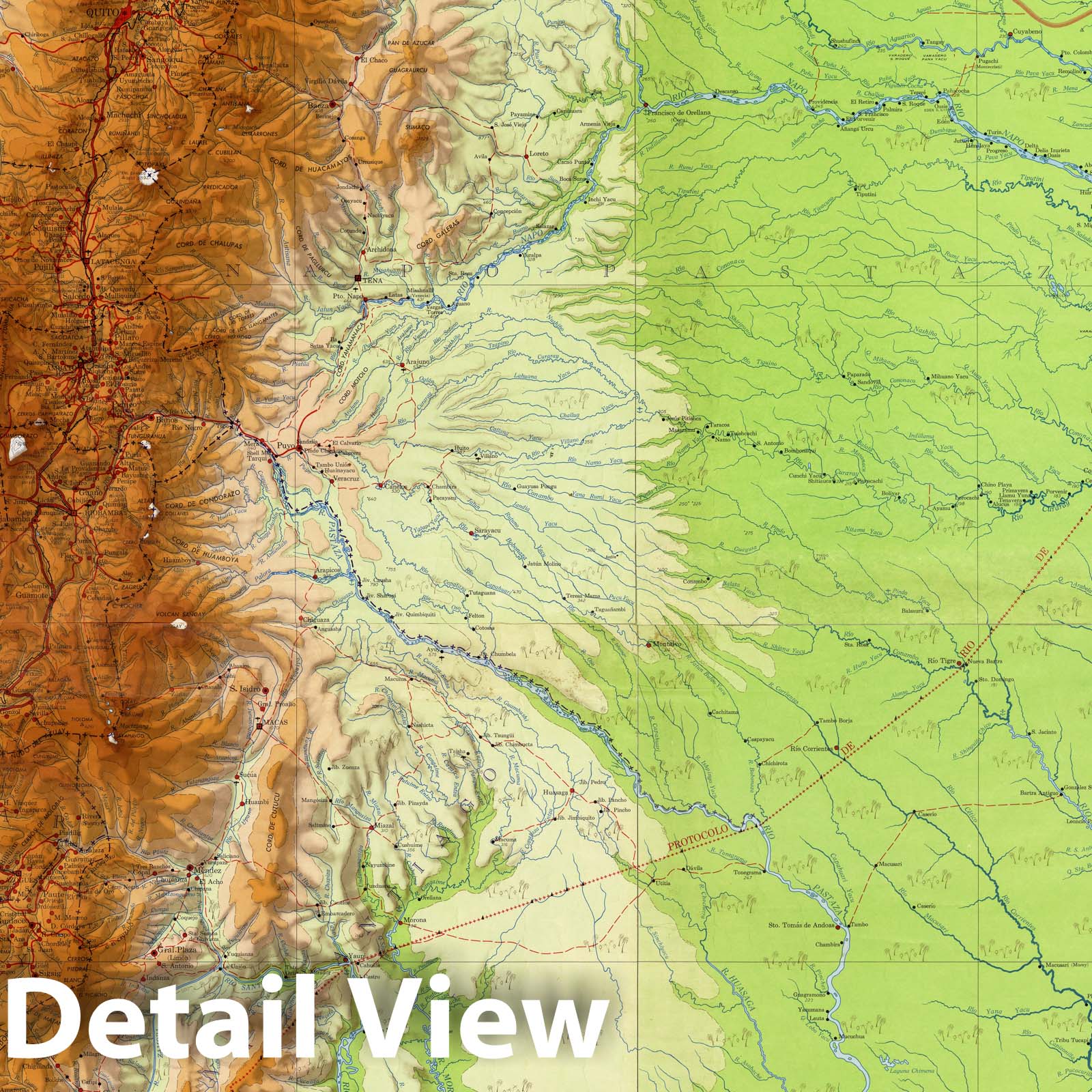 Ecuador - Boundary Map, 1957 - Historical Map Print
