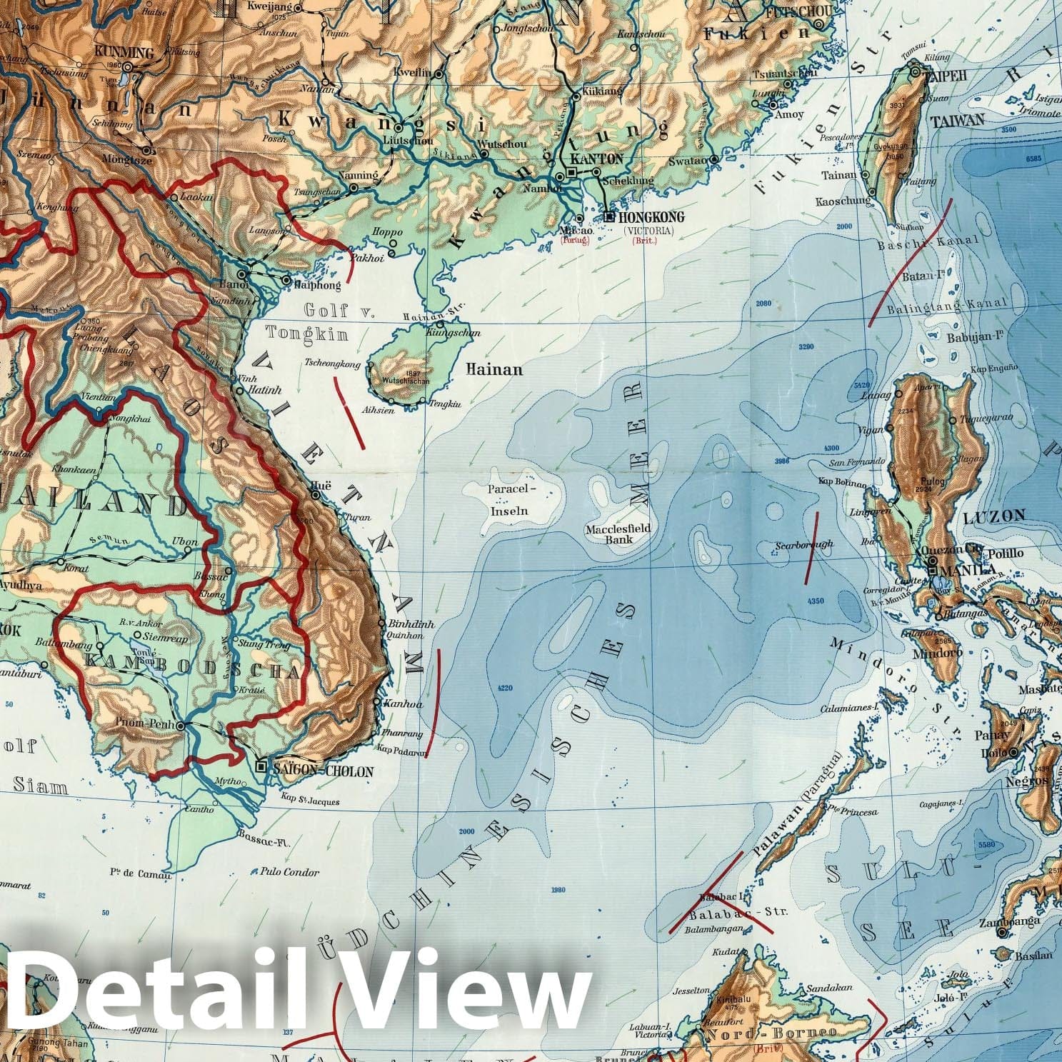 Indochina and Indonesia - Boundary Map, 1955 - Historical Map Print