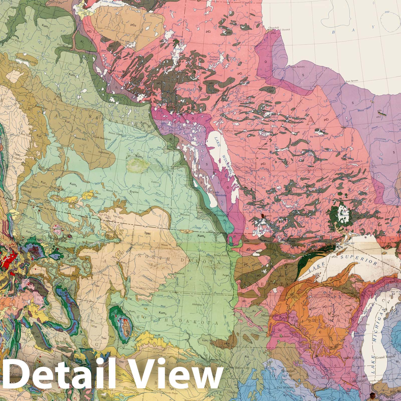 North America - Geologic Map, 1965 - Historical Geology Print