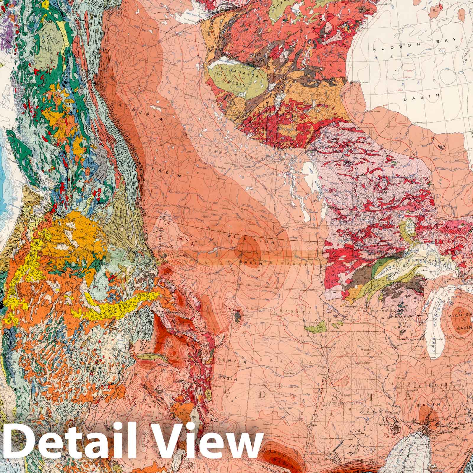 North America - Geologic Map, 1969 - Historical Map Print