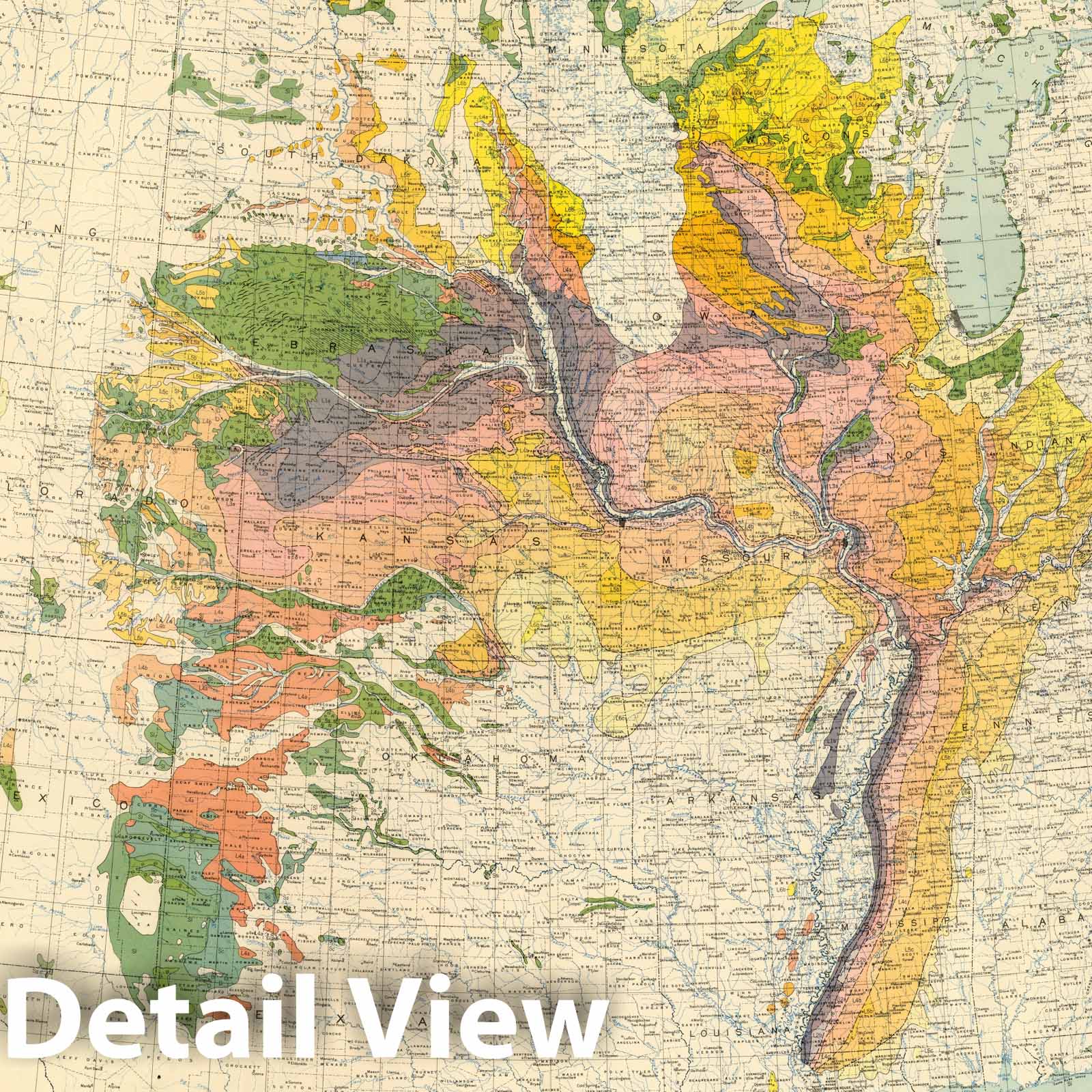 Pleistocene Eolian Deposits Geologic Map - United States, Alaska, Canada 1952