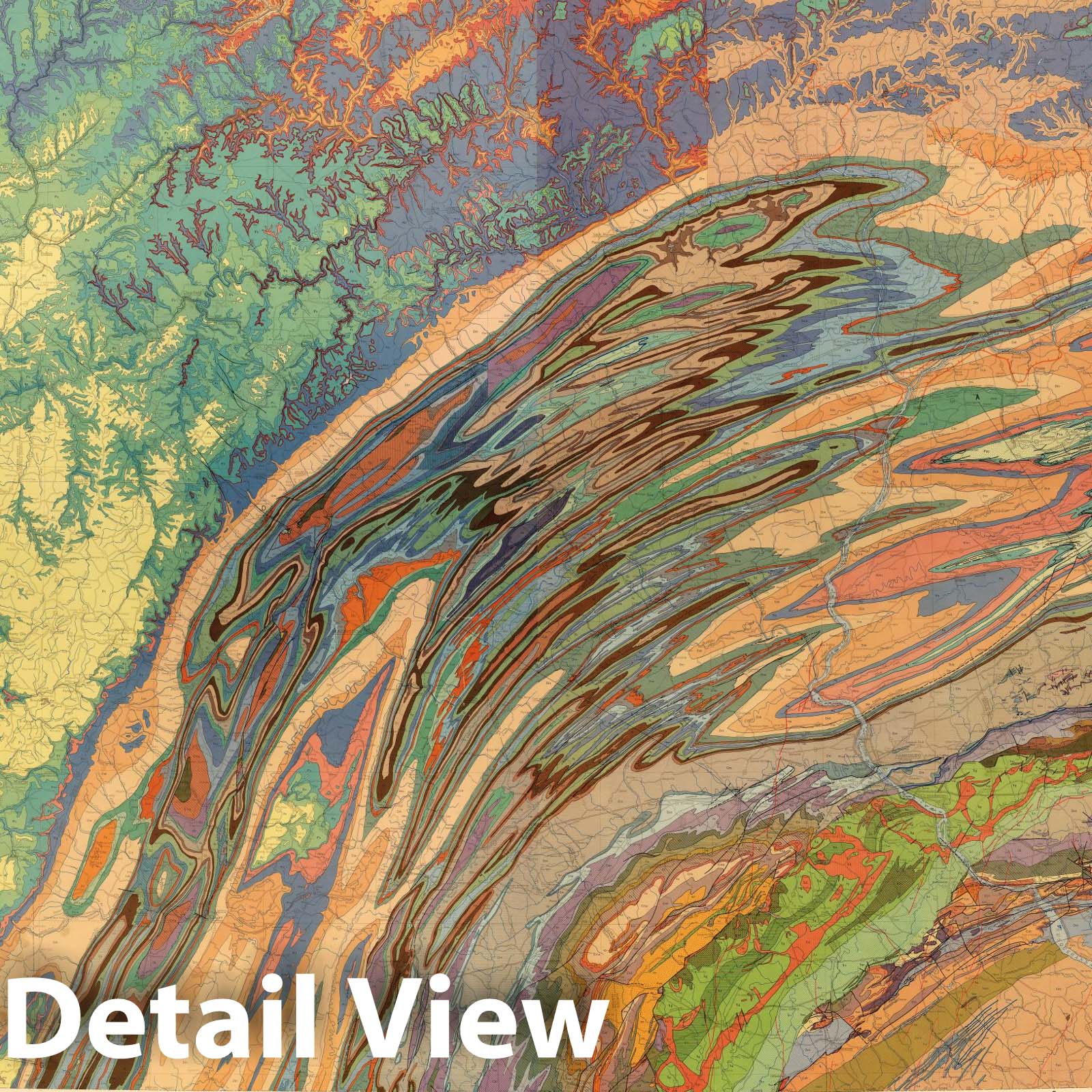 Pennsylvania - Geologic Map, 1960 - Historical Map Print