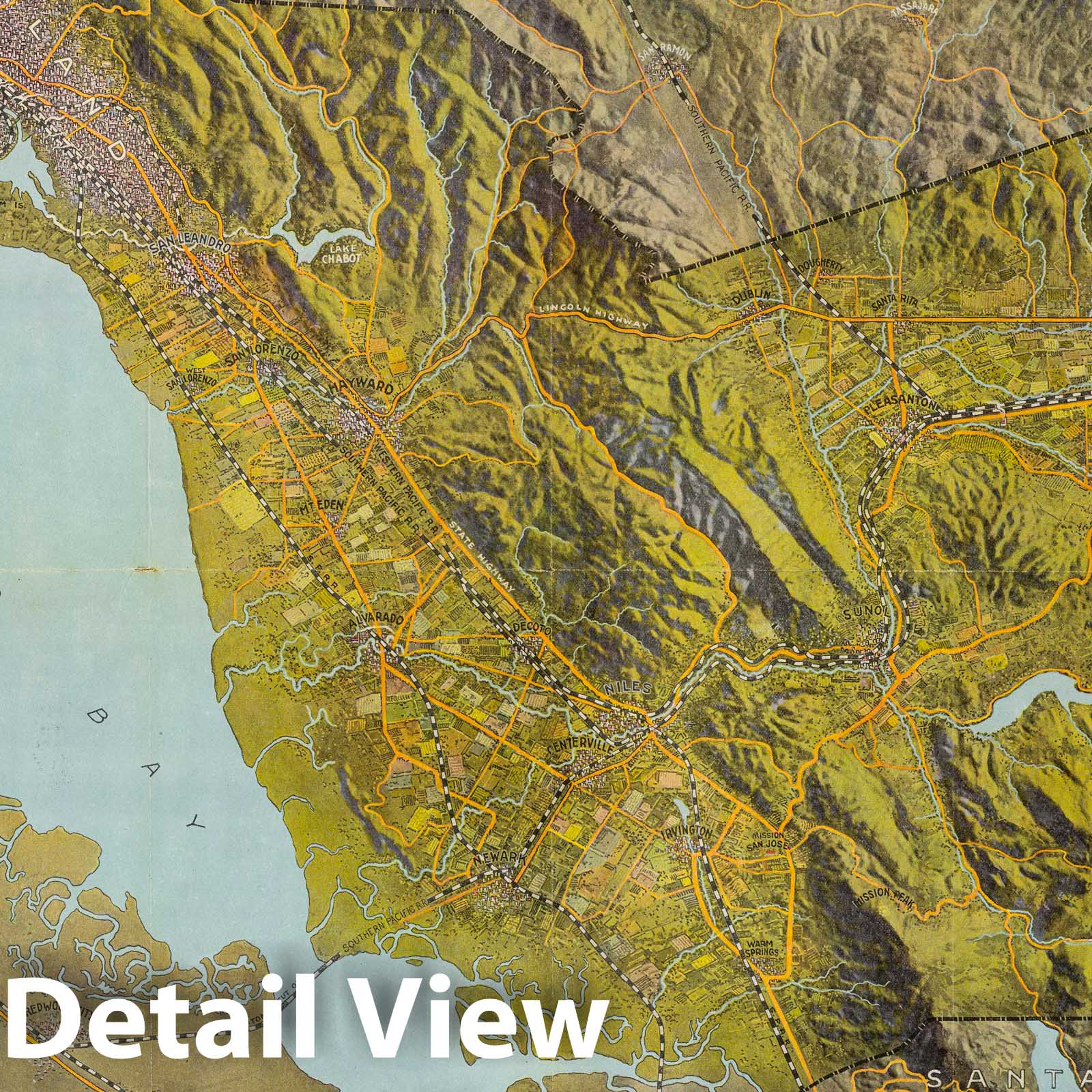 Alameda County, California 1914 Topographic Map Print