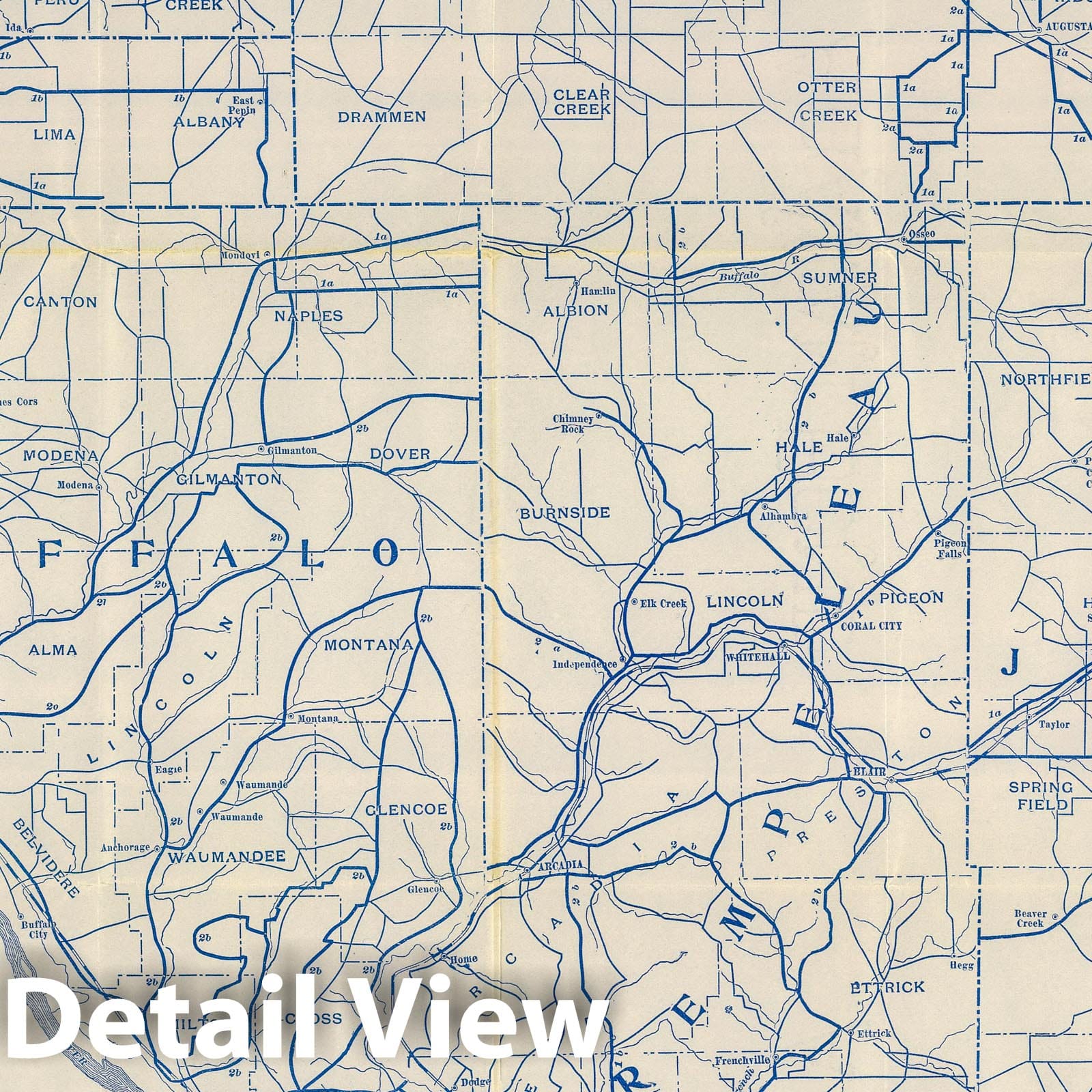 Wisconsin Bicycle Road Map, 1897 - Historical Map Print